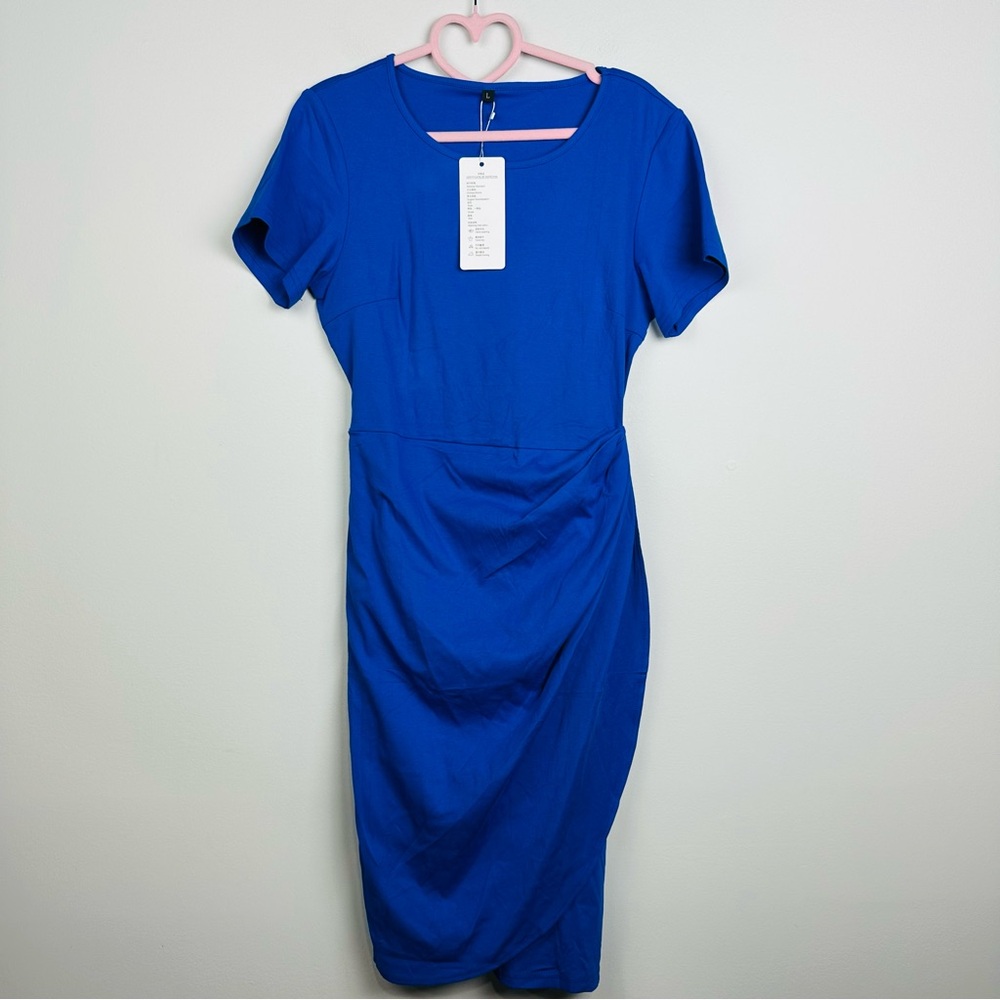 NWT Chic Blue Midi Dress for Women Size Large